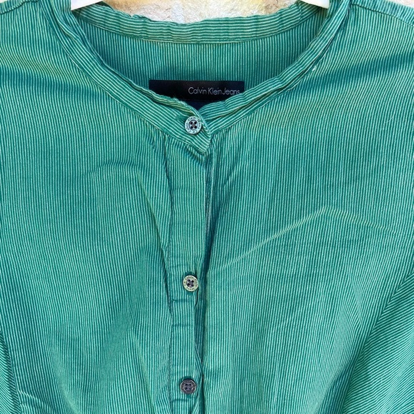 Calvin Klein Jeans green and white striped top - Picture 3 of 11